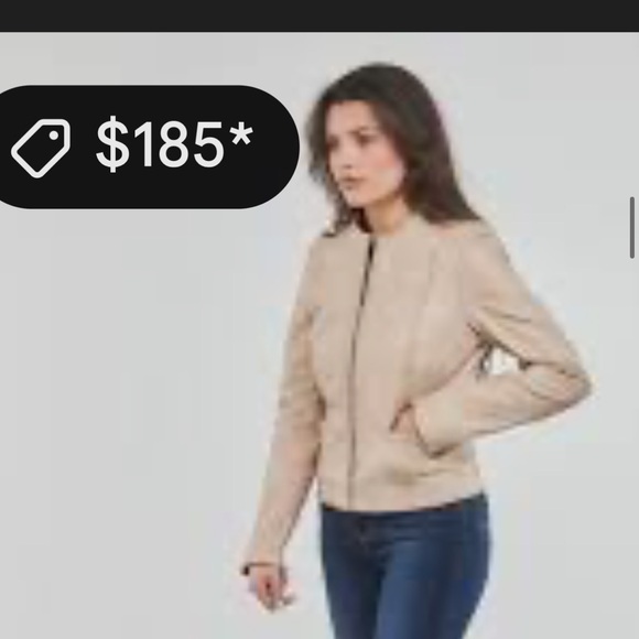 New with Tag I.E. Tan leather jacket - Picture 8 of 8